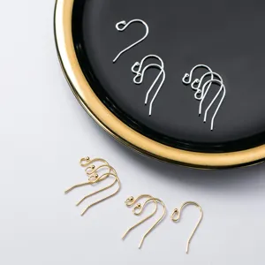 Crochets d'oreilles 925 plaqués or à tête ronde pour la création de bijoux DIY