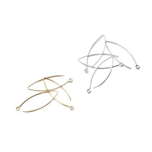 Crochets d'oreilles en forme de V en argent S925 pour bijoux DIY en or et argent