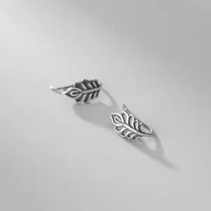 Orecchini vintage a foglia opaca in argento S925 per creazione gioielli fai-da-te