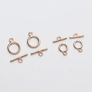 S925 silver plated rose gold toggle clasps for DIY jewelry bracelet and necklace