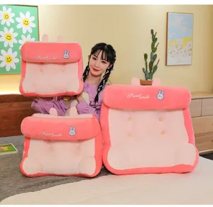 Set di cuscini schienale a forma di toast rosa con orecchie da coniglio per il letto