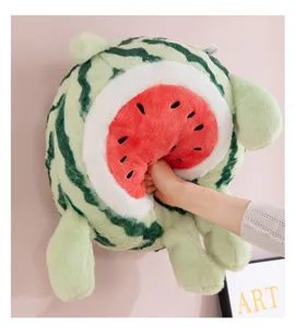 Cute watermelon plush toy soft stuffed animal doll pillow for kids birthday gift