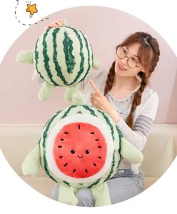 Cute watermelon plush toy doll cute fruit cushion soft stuffed pillow for kids and home decor.