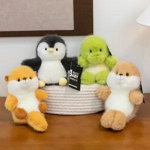 Cute Puff Ball Series Penguin Seal Capybara Turtle Plush Toy Pendant Soft Mini Stuffed Animal Doll Gift For Girlfriend Companion