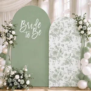 Bride to be arch backdrop cover sage green floral wedding party bachelorette decoration