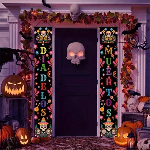 Dia de los Muertos porch sign Halloween Mexican holiday party hanging banner decoration