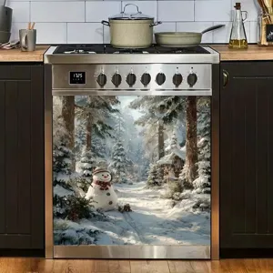 Adesivo lavastoviglie pupazzo di neve Natale decorazione festiva per la cucina casa