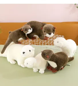 Cute plush otter toys, soft stuffed sea otter animal dolls, perfect gift for kids and home decor.