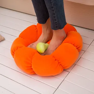 Soft plush pumpkin-shaped throw pillow made of down cotton for cozy home decoration