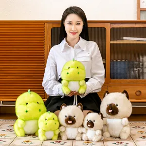 Simpatico set di peluche drago verde e cucciolo beige ideale come regalo per bambini