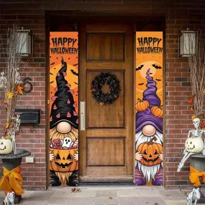 Σετ πανό Halloween με σχέδια νάνων και κολοκύθας για τη διακόσμηση της κύριας εισόδου