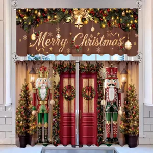 Rideau de cuisine Noel ensemble imprime Casse-noisette cantonniere decos fenetre