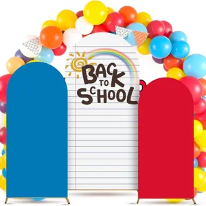 Back to School Bogen-Hintergrundset 3-teilig mit Notizbuch- und bunten Regenbogen-Druck