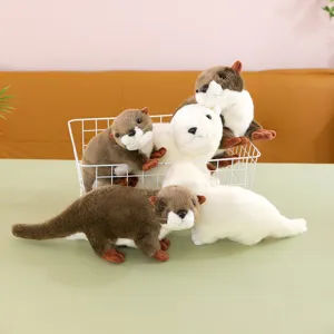 Cute plush otter stuffed animal toy soft doll office nap pillow home decor kids gift