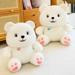 Cute white butterfly bear plush toy set for children sleeping pillow and home decor