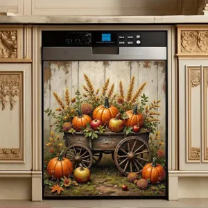 Thanksgiving Autumn Dishwasher Magnet Cover Magnetic Sticker Pumpkin Sunflower Maple Leaf Print Kitchen Decor Decal