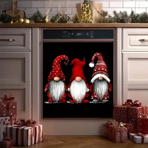 Christmas Dishwasher Magnet Cover Tree Red Truck Printed Kitchen Door Sticker Holiday Decorative Panel Magnet Cover For Home Kitchen Decor