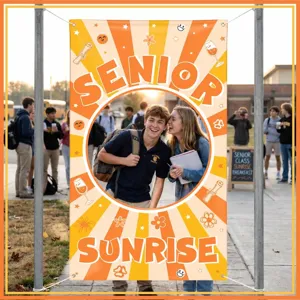 Graduation Photo Booth Backdrop Banner Senior Sunrise Sunflower Party Decoration Campus Celebration Photography Background Banner