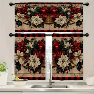 Weihnachten Küche Fenster Vorhang Set Polyester Lebkuchenmann Druck Vorhang Und Schabracke Set Für Feiertag Haus Deko
