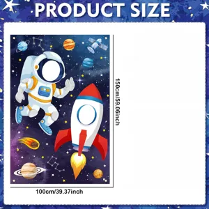 Weltall Astronaut Partydeko Fotohintergrund Hängtuch Party Fotografie 100x150cm Banner