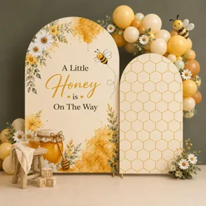 Sfondo ad arco a tema ape per decorazioni baby shower e festa di rivelazione genere