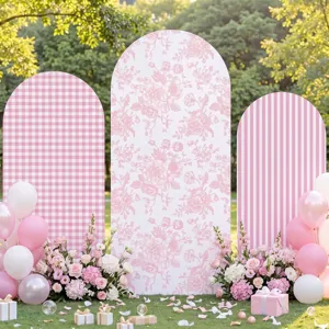 Rosa Bogen Hintergrund Set 3 Stk für Hochzeit Party Geburtstag Fotografie Dekoration.