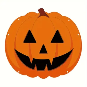 Bandera de calabaza de Halloween clásica con cara divertida para decoración de fiestas
