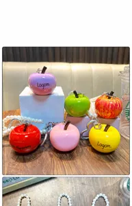 Porte-clés créatif en forme de pomme colorée avec perles pour sacs à main et clés