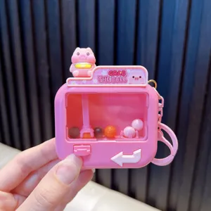 Kreativer rosa Mini-Kugelgreifautomat Schlüsselanhänger mit niedlicher Schwein-Cartoon-Figur