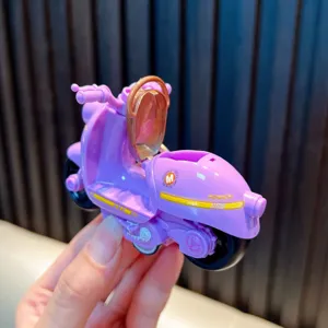 Creative purple pull-back scooter toy motorcycle keychain pendant for children education