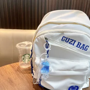 Portachiavi cavalluccio marino con sabbia mobile liquida per zaino, ciondolo borsa blu.