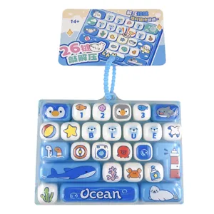 Ocean themed 26-key mechanical keyboard fidget toy keychain for stress relief fun