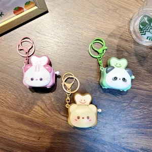 Lindo juego de llaveros de tostadora de animales en rosa marrón y verde para regalar