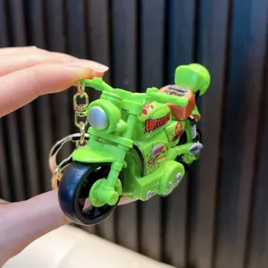 Porte-clés jouet moto vert, cadeau créatif amusant pour soulager le stress des élèves