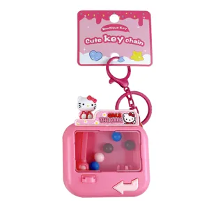 Rosa Hello Kitty Thema Mini-Greifball-Maschine Spielzeug-Schlüsselanhänger für Schultaschen