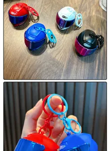 Cool mini motorcycle helmet keychain stylish bag pendant car key ring rider gift accessories