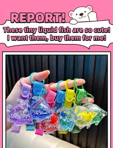 Colorful dolphin liquid quicksand keychain with glitter and sequins for bag decoration