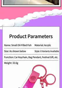 Technical specifications and details for liquid-filled fish cartoon animal keychain