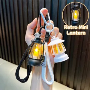 Mini Retro Laterne LED Elektronische Kerze Schlüsselanhänger Vintage ABS Leuchtende Lampe Tasche Anhänger Rucksack Dekoration Für Täglich Fest Geschenk