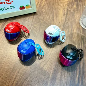 Mini motorcycle helmet keychain, stylish toy car key ring, rider gift and bag pendant