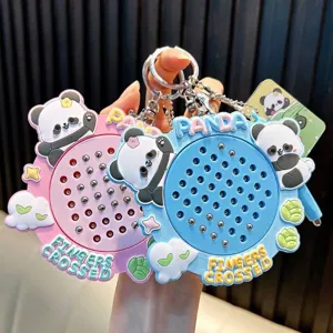 Cartoon Panda Magnetische Zeichentafel Schlüsselanhänger Acryl Stressabbau Spielzeug Rucksack Anhänger Für Kinder