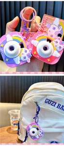 Llavero de cámara de proyección de unicornio arcoíris para decoración de mochilas