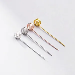 S925 Sterling Silver DIY Pendant Clasp Connector With Pin For Emerald Crystal Peace Buckle Jewelry Making Findings Plated Gold Rose Gold Silver