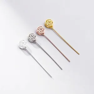S925 silver plated pendant bails with pins for DIY jewelry findings