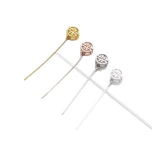 Set of four S925 silver DIY pendant clasp pins in gold rose gold and silver finishes