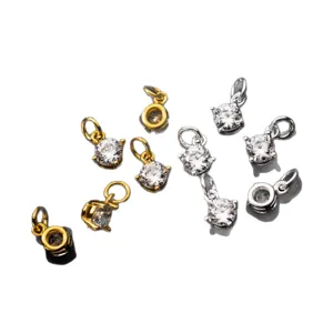 Ciondoli in argento S925 e zirconia placcati oro per la creazione di gioielli fai-da-te