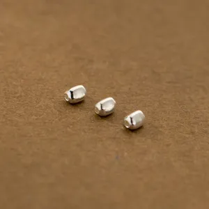 Three S925 sterling silver geometric spacer beads for DIY jewelry making and bracelet