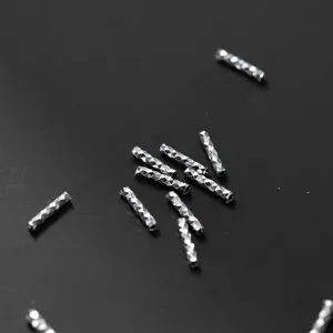 925 Sterling Silver Diamond Cut Tube Spacer Beads Straight Tube Beads For Jewelry Making DIY Bracelet Material Accessory