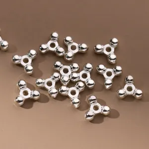 Perles d'espacement triangle en argent sterling 925 de 8mm pour la fabrication de bijoux