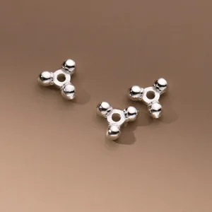 Perles d'espacement triangulaires 8mm en argent sterling 925 pour la création de bijoux DIY